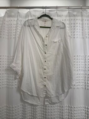 Free People Tie Back Tunic Button-Down Shirt